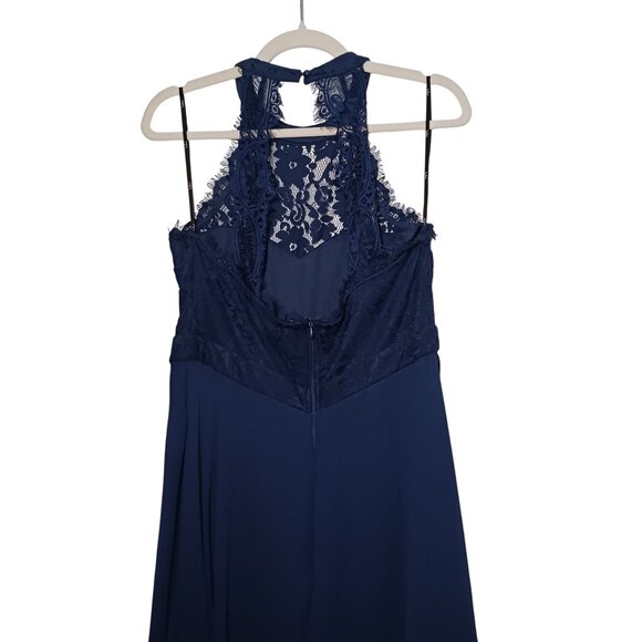 Lulus Dance All Evening Navy Blue Lace Open-Back Maxi Dress Size‎ L - Picture 9 of 14